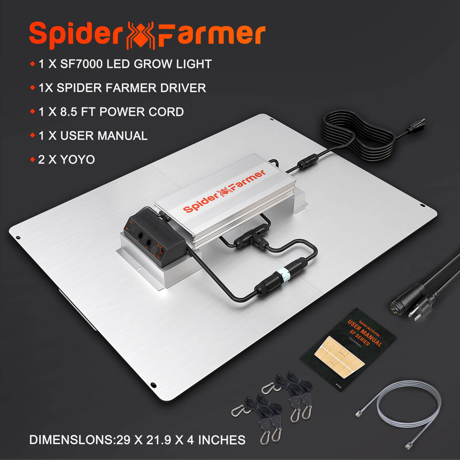 Spider Farmer® SF7000 650W Foldable Led Grow Light With Dimmer Knob