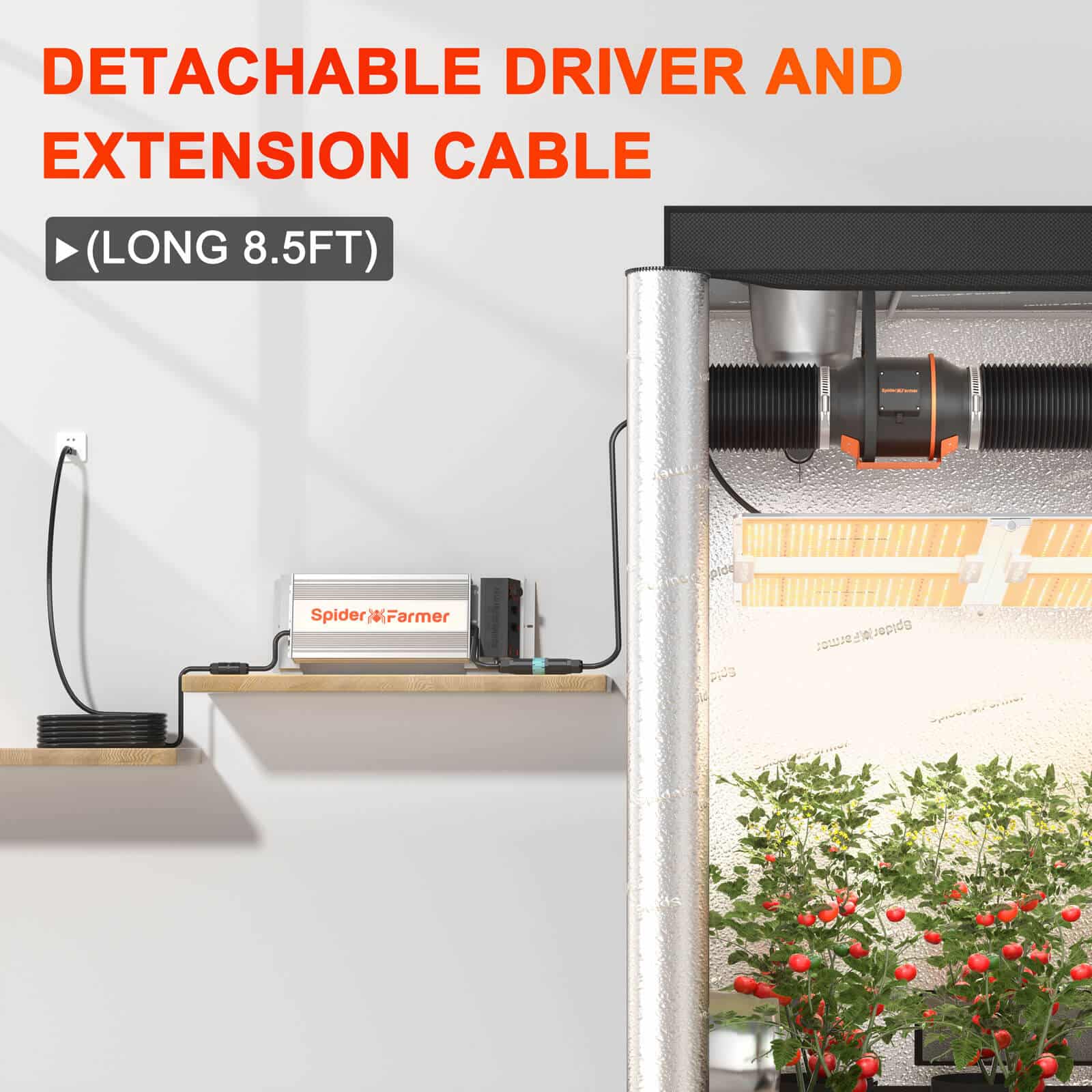 Spider Farmer® SF7000 650W Foldable Led Grow Light With Dimmer Knob