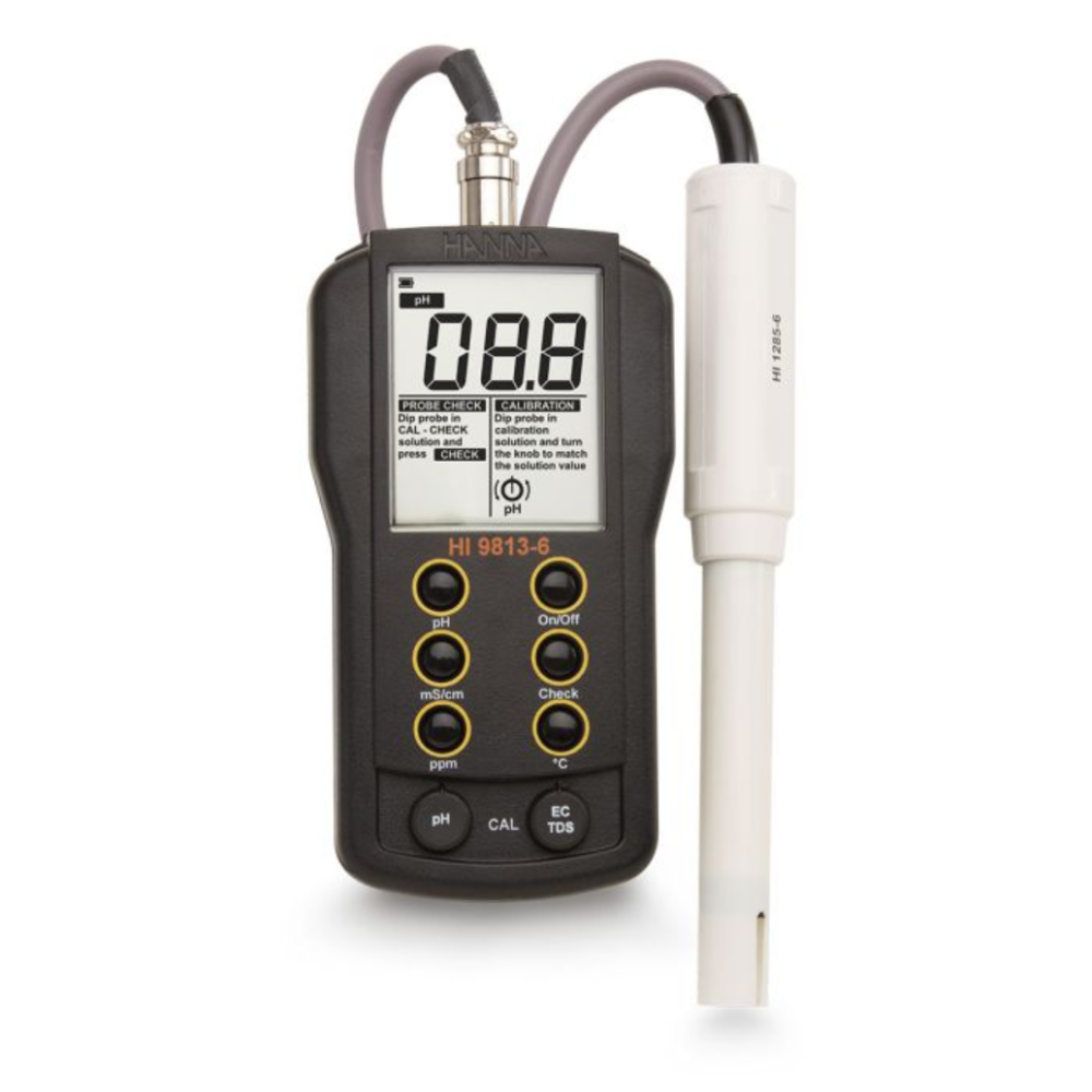 Product Image:Hanna Instruments HI9813-61 Portable pH/EC/TDS/Temperature Meter with CAL Check™