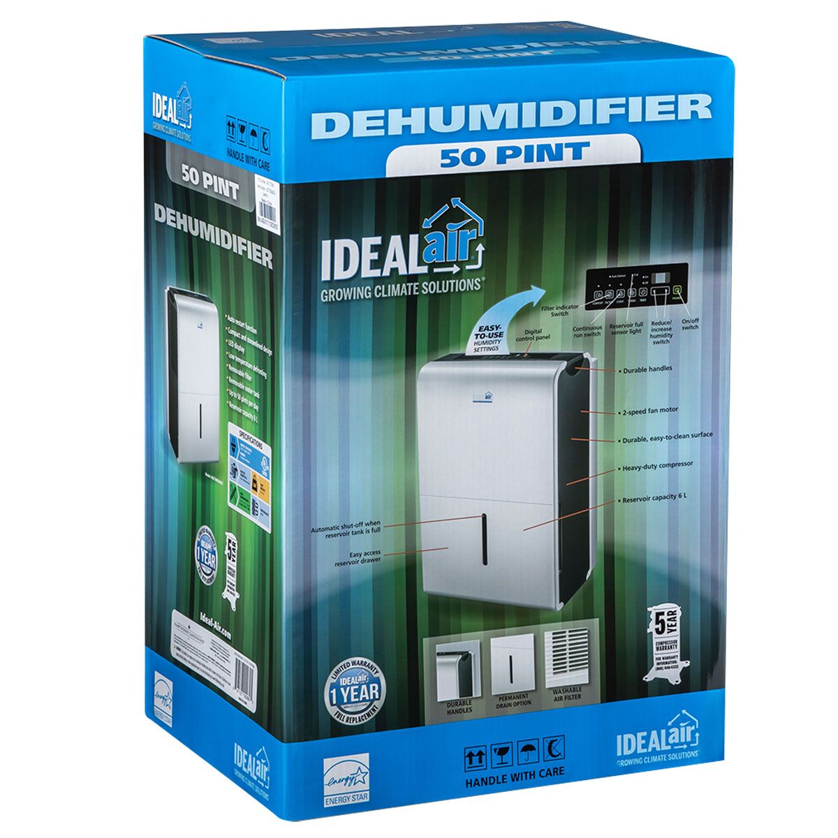 Ideal-Air Dehumidifier 50 Pint