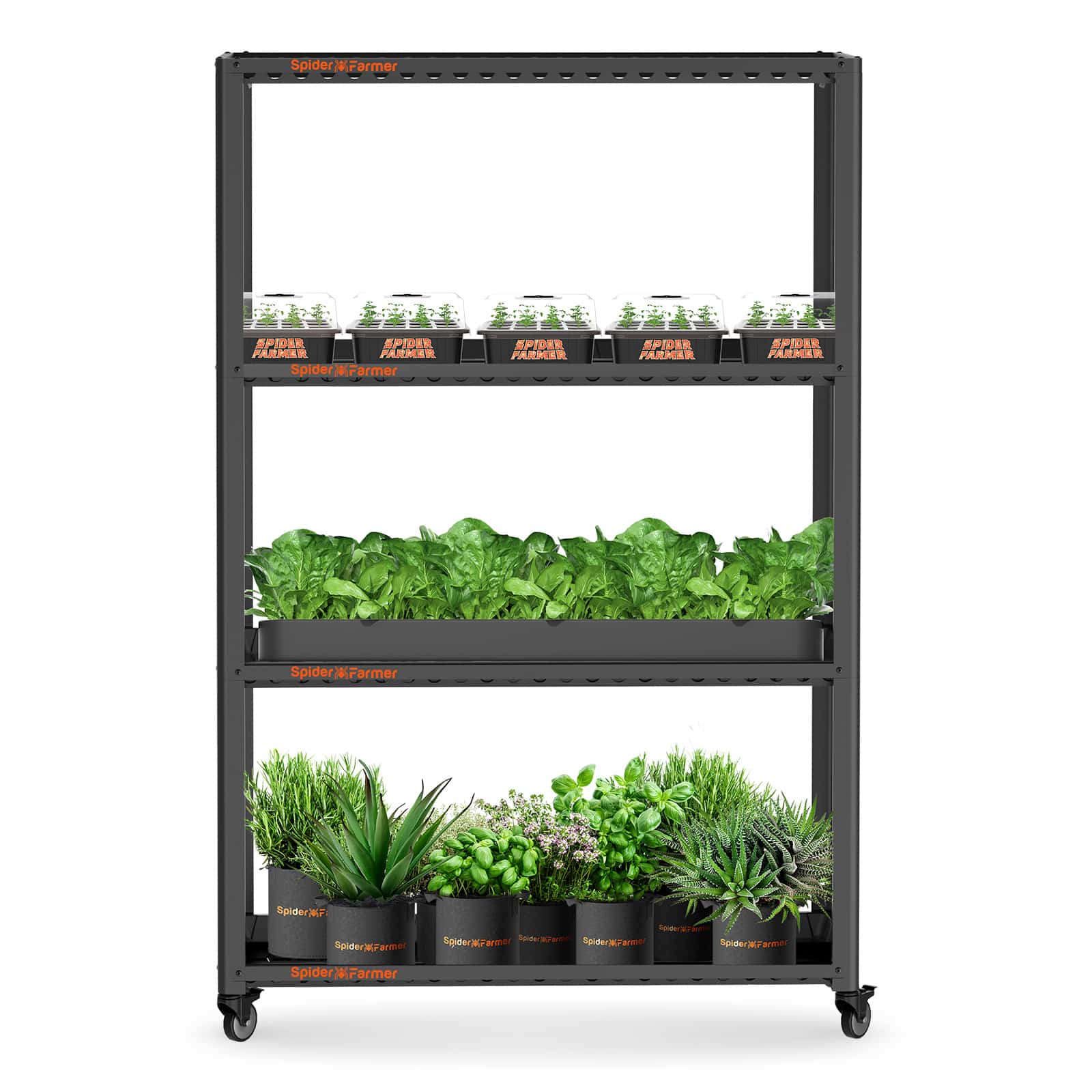 Product Image:Spider Farmer 3 Tiers Metal Plant Stand with Plant Trays