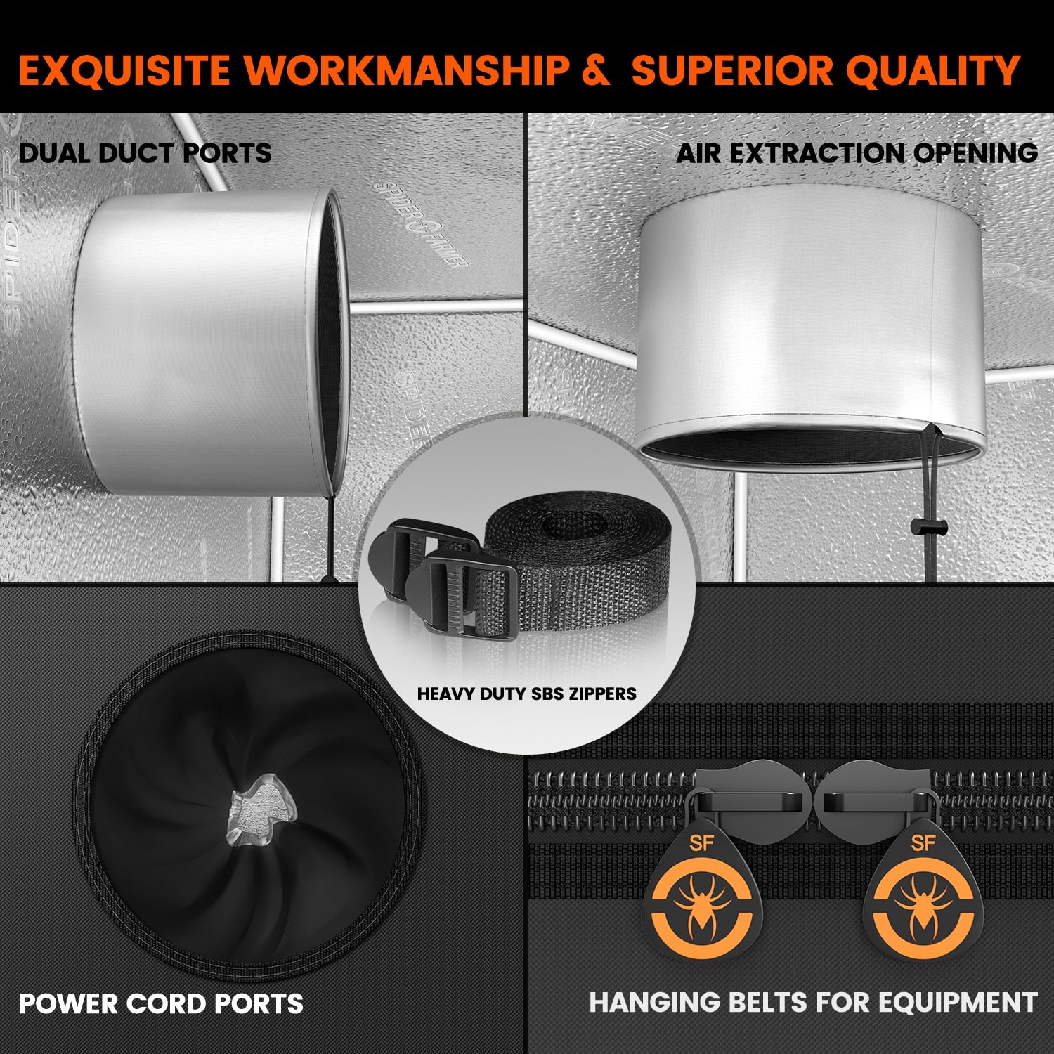 Spider Farmer 2’x4’x5′ (70x140x200cm) Indoor Grow Tent