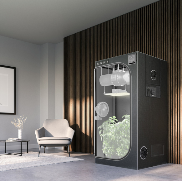 CLOUDLAB 722, ADVANCE GROW TENT 2X2, THICKEST 1 IN. POLES, HIGHEST DENSITY 2000D DIAMOND MYLAR CANVAS, 24" X 24" X 72"