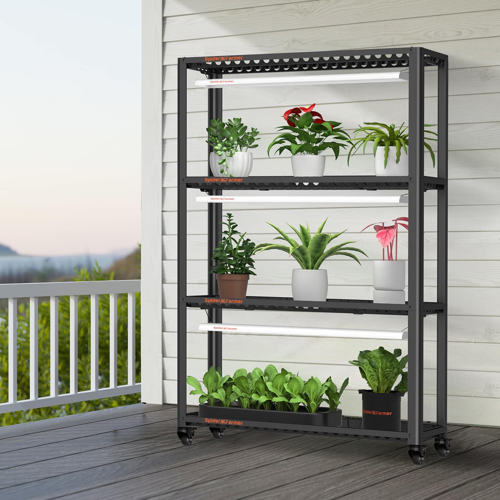 Spider Farmer 3 Tiers Metal Plant Stand with Plant Trays
