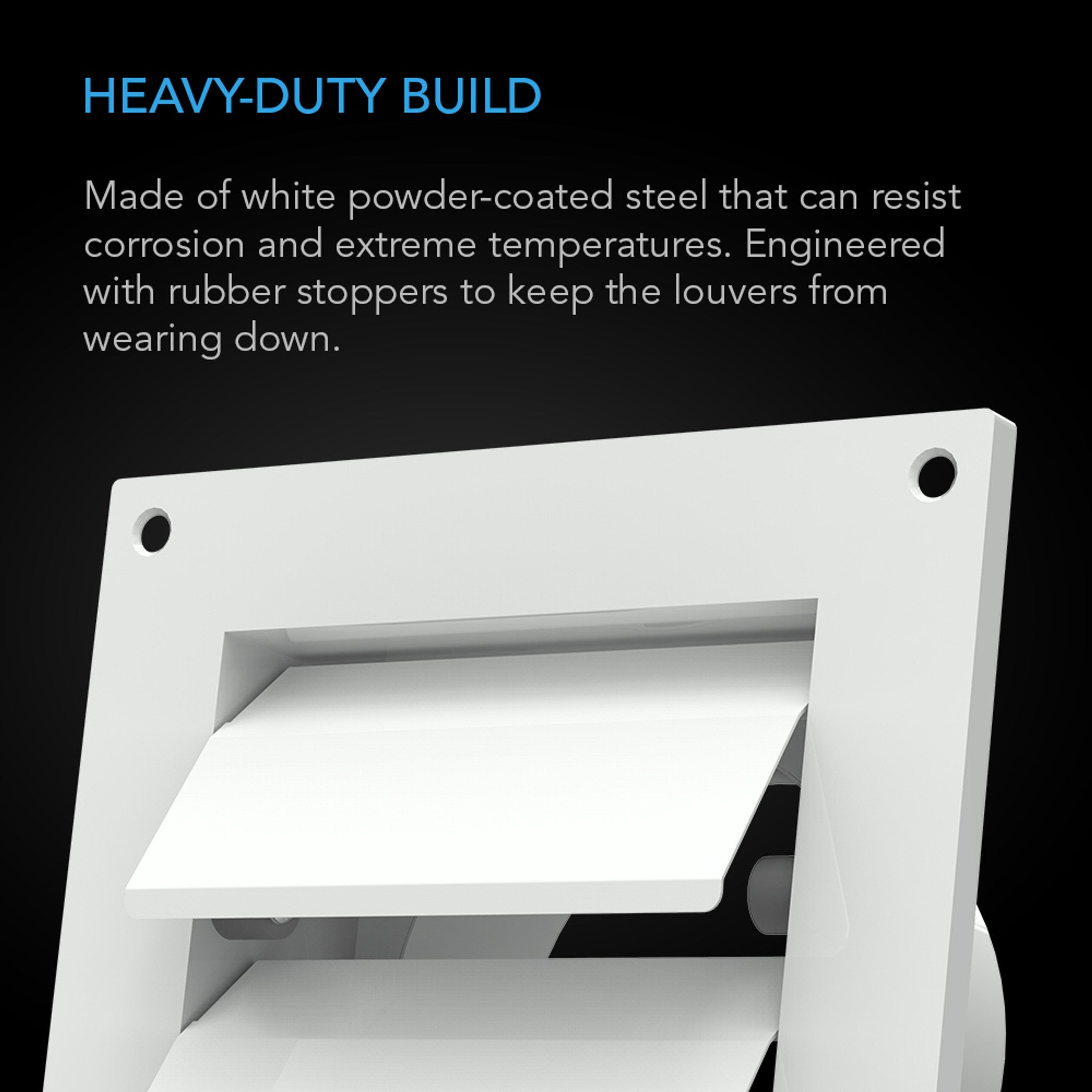 Product Secondary Image:AC Infinity Wall Mount Duct Shutter, White Steel
