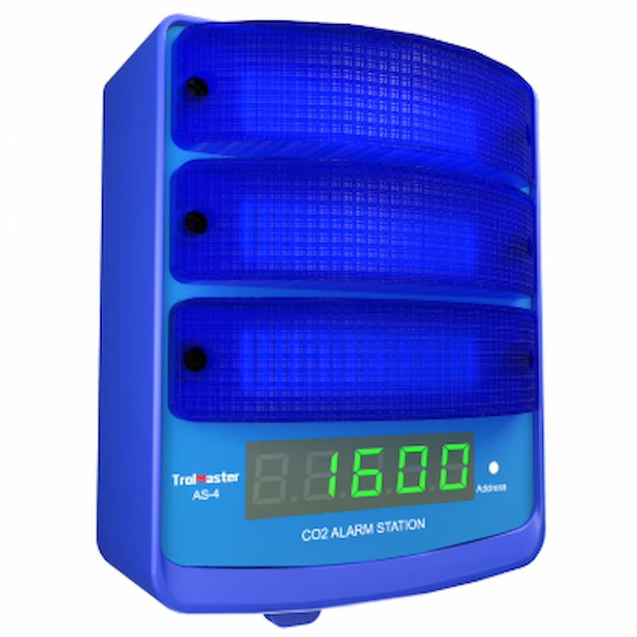 TrolMaster Station d’alarme CO₂ avec voyant bleu (AS-4)