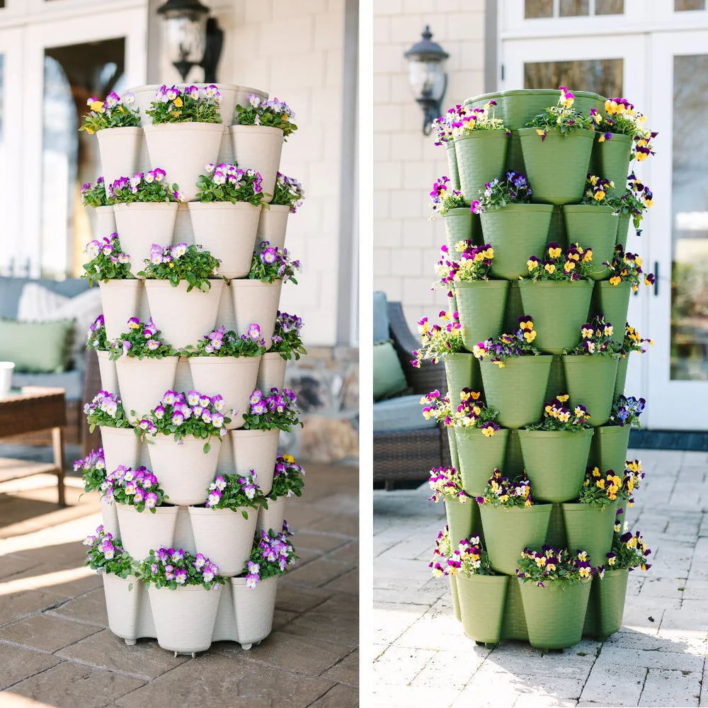 GreenStalk GreenStalk 7 Tier Leaf Vertical Planter - Basket Weave Texture