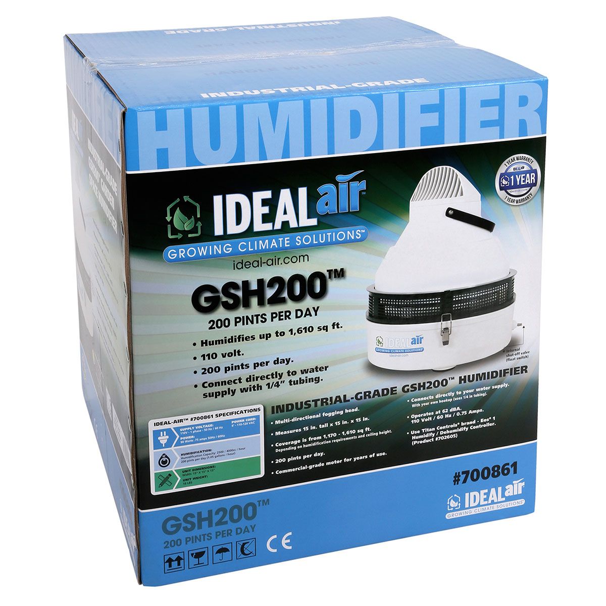 Ideal-Air Industrial Grade Humidifier 200 Pint