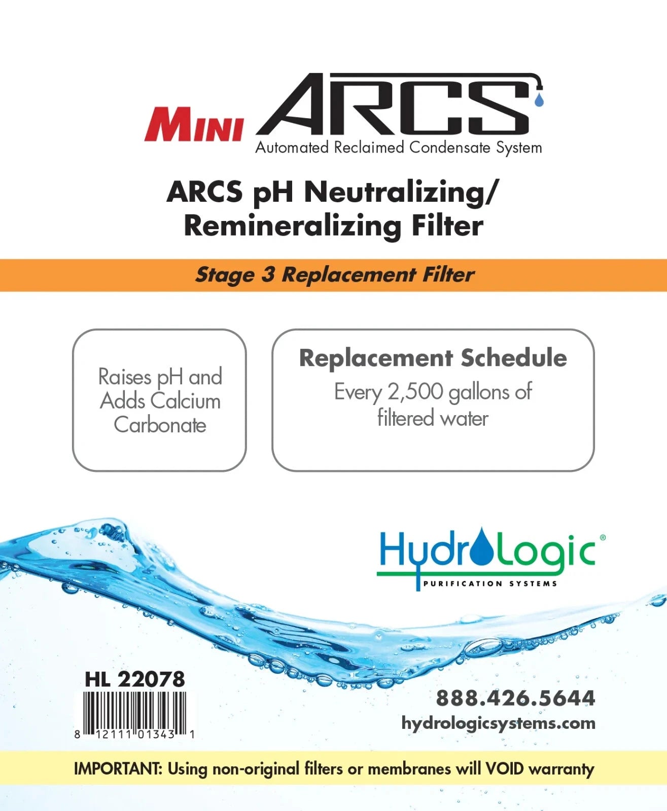 Product Secondary Image:HydroLogic Mini ARCS Stage 3 pH Neutralizing/Remineralizing Cartridge