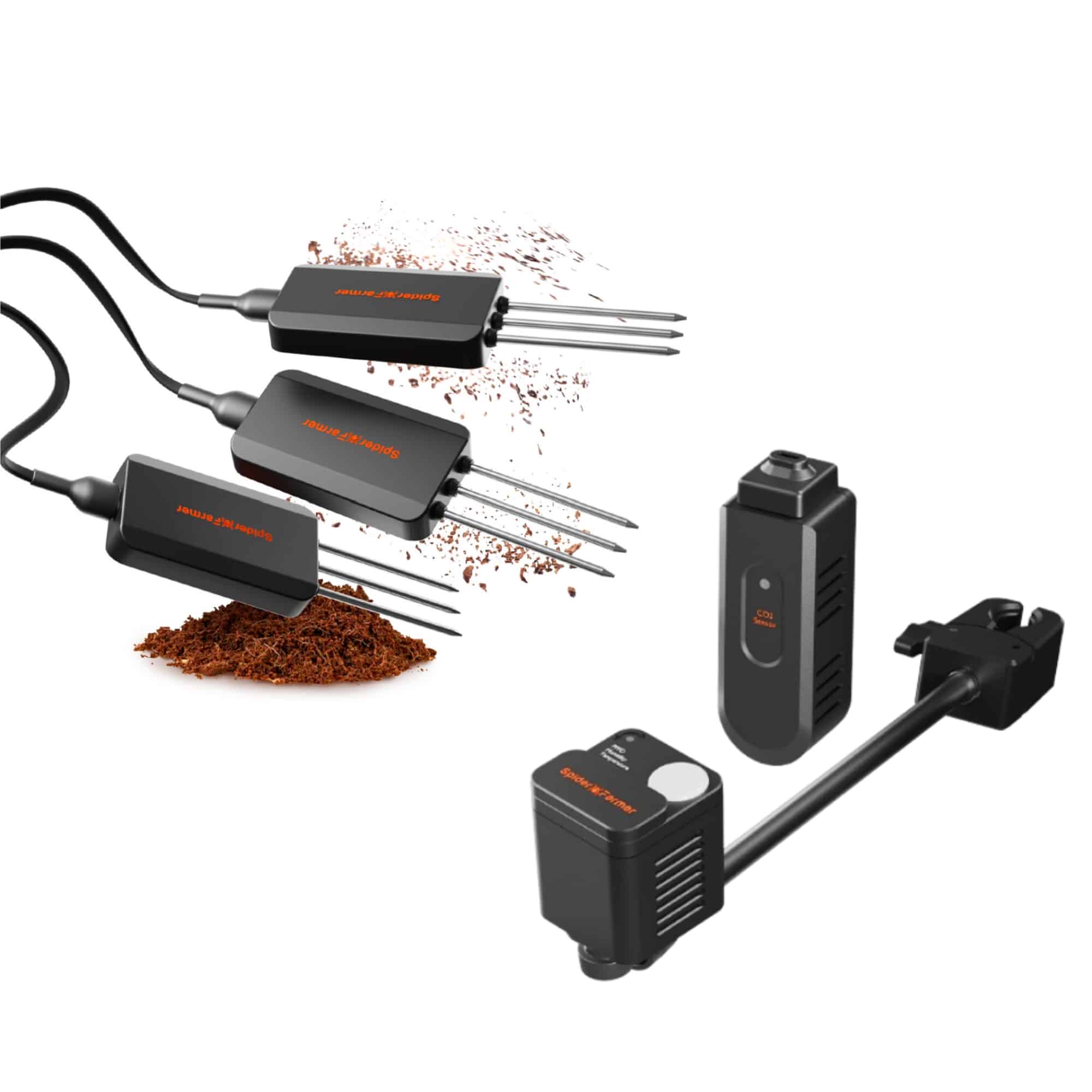 Spider Farmer 3 Pcs GGS 3-in-1 Soil Sensor Pro + GGS Sensorpro Kit