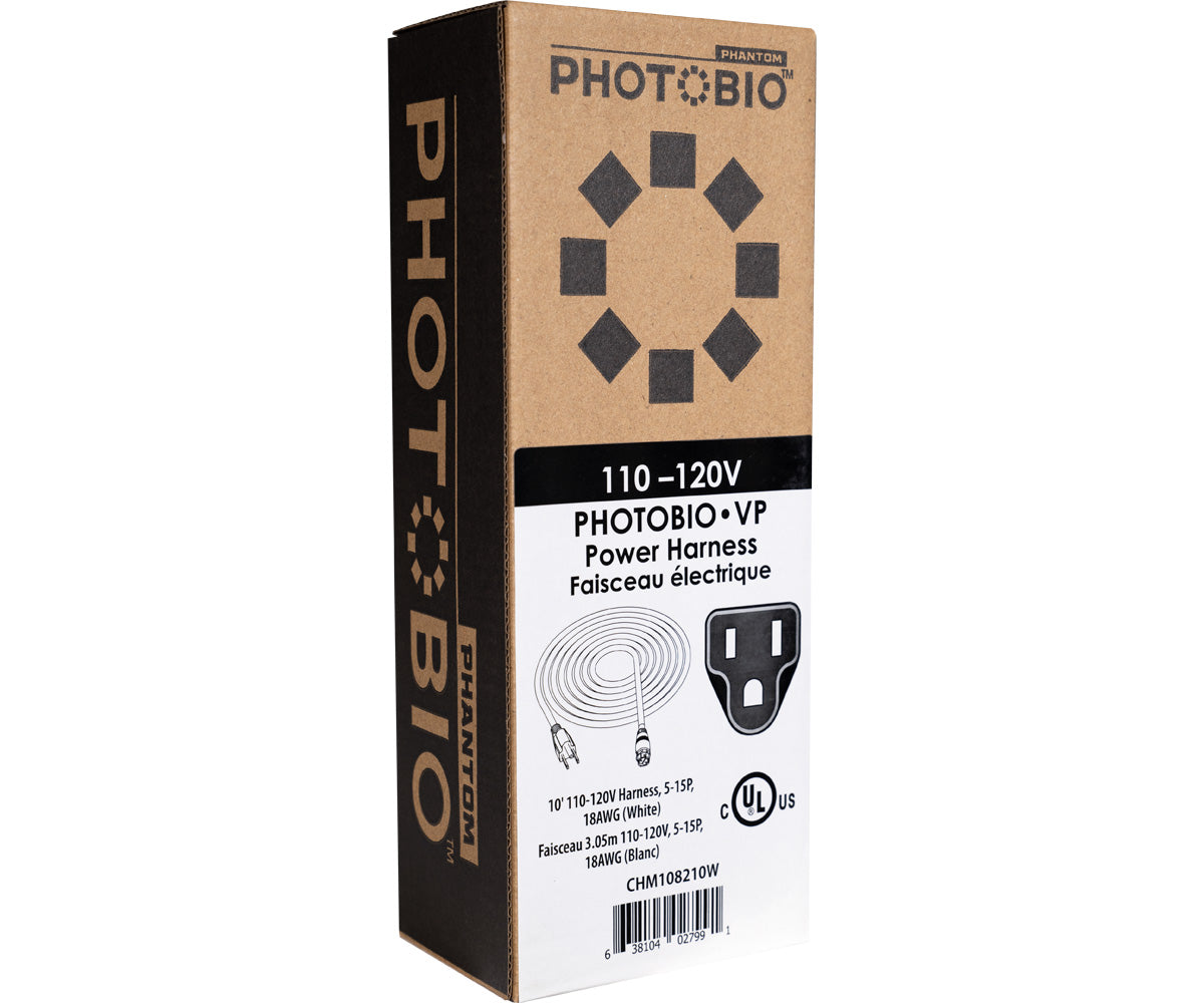 Product Secondary Image:PHOTOBIO VP White Cable Harness, 18AWG, 10'