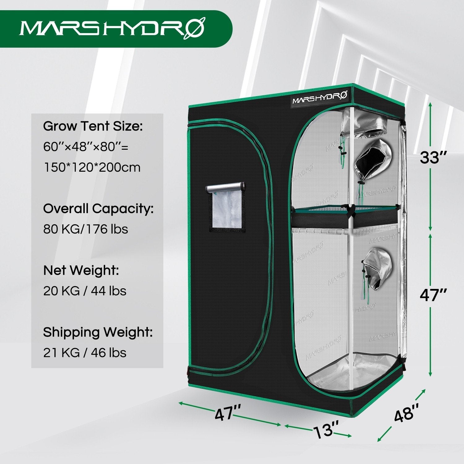 Mars Hydro Grow Tent 2in1 5' x 5' x 6.5
