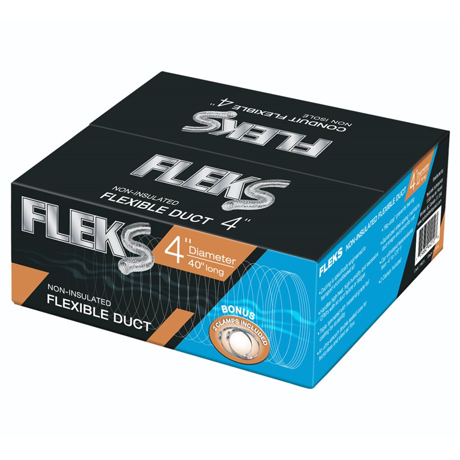 Fleks 4" Ducting 1 Meter With 2 Clamps