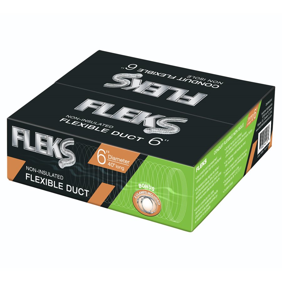 Fleks 6" Ducting 1 Meter With 2 Clamps