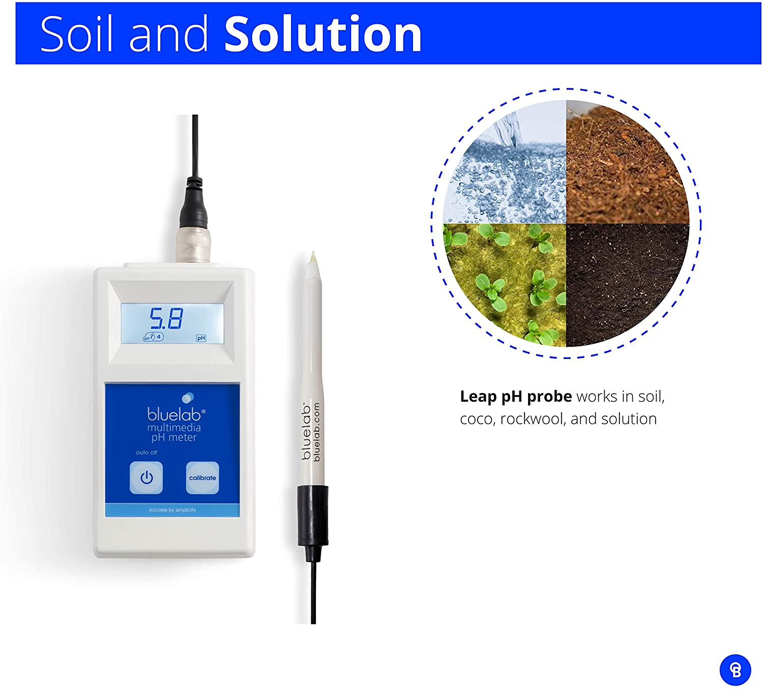 Product Secondary Image:Bluelab Multimedia pH Meter + Leap Probe
