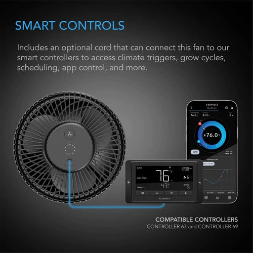 AC Infinity CLOUDRAY Clip Fan with Auto Oscillation