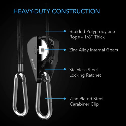AC Infinity Heavy Duty Adjustable Rope Clip Hanger
