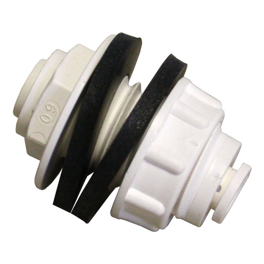 Hydrofogger 1 / 4'' Bulkhead Fitting + 2 Washers White