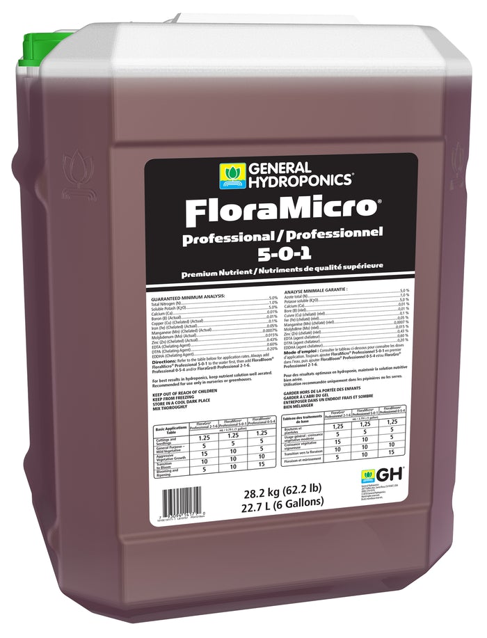 General Hydroponics FloraMicro Professional 6 Gallon