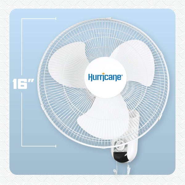 Product Secondary Image:Hurricane Classic Oscillating Wall Mount Fan 16 in Fans