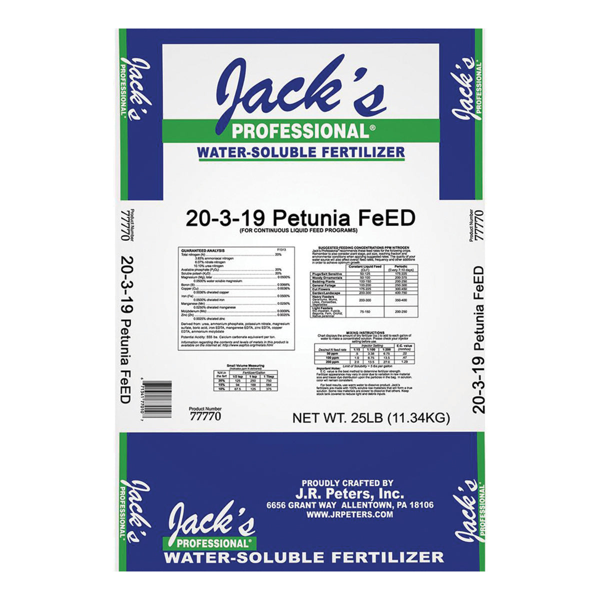 Jack's Pro Petunia Feed 20-3-19 25 lb