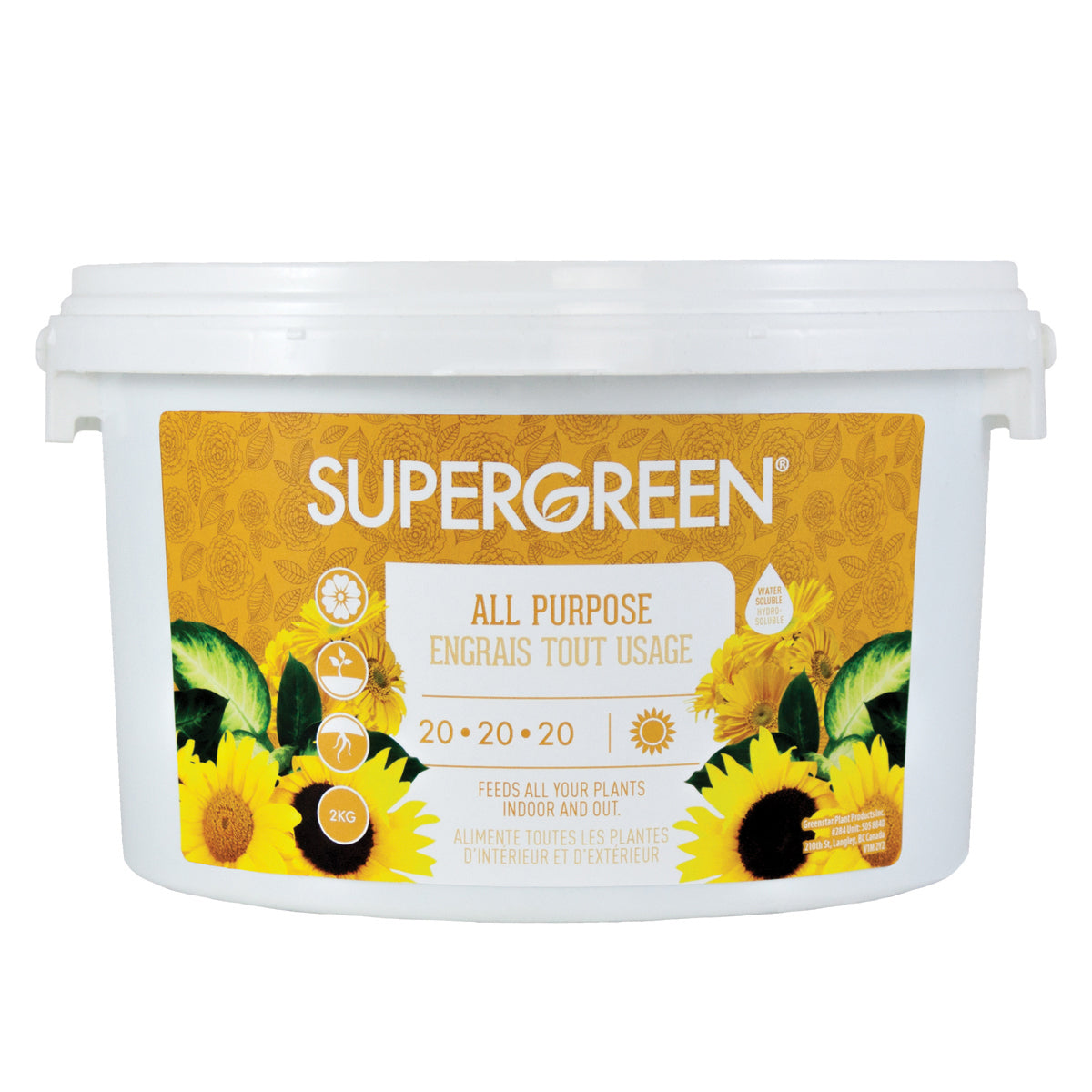 Product Image:Supergreen Engrais tout usage 20-20-20 Seau de 2kg