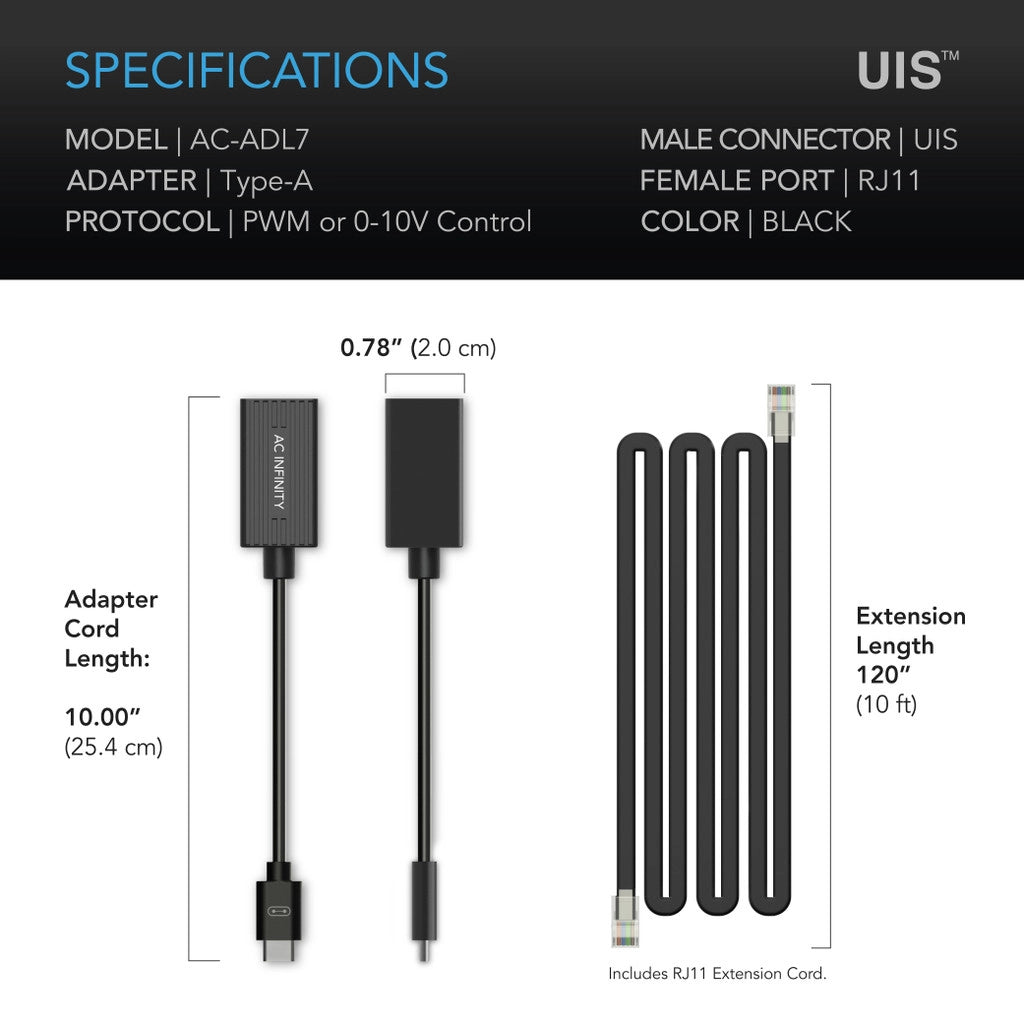 Uis Lighting Adapter Type-a, For Rj11/12 Connector Lights With Pwm Or 0-10v Dimmers