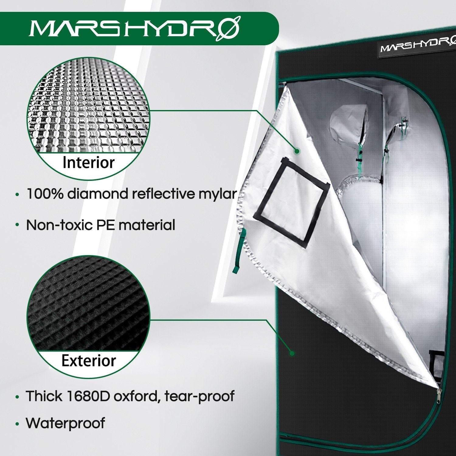 Mars Hydro Grow Tent Full Kit 4′ x 4′ x 6.5′