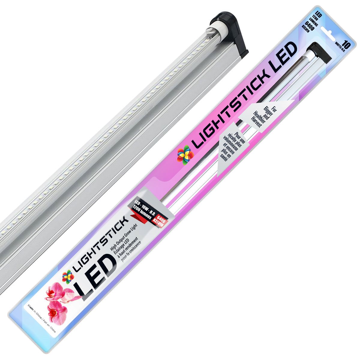 Lightstick LED 2' Grow Light 10W Strip 120-240V Linkable