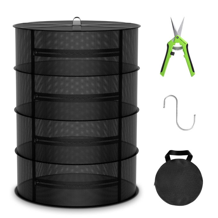 MARS HYDRO 4-LAYER MESH HERB DRYING RACK WITH PRUNING SHEAR