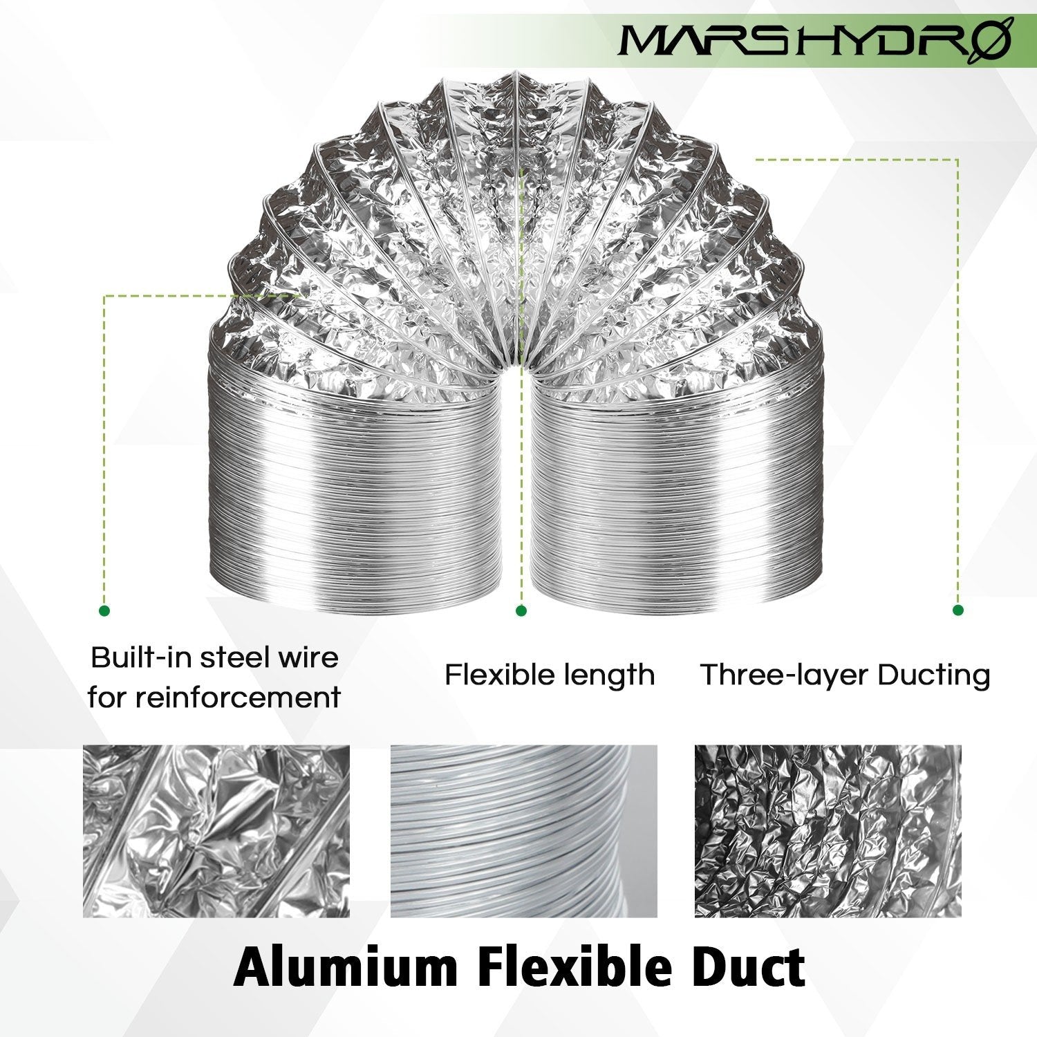 Product Secondary Image:Mars Hydro TS 600 LED Grow Light + 2'x2' Kit tente intérieure combo filtre à charbon