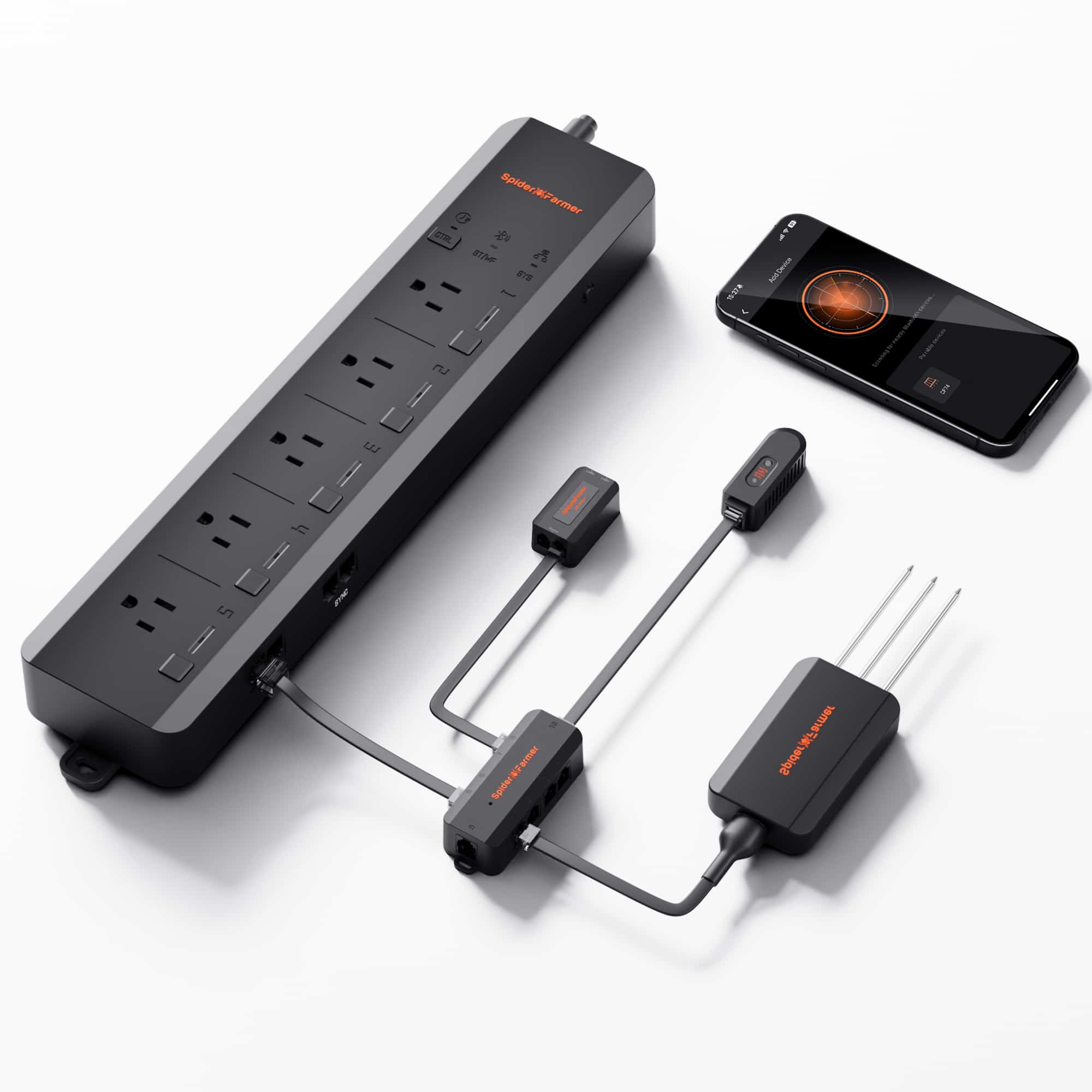 Product Image:Spider Farmer GGS AC5 Power Strip with 5 Outlets for Grow Tent Climate Control