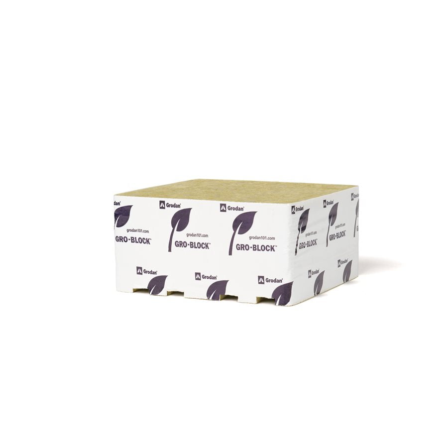 Grodan Gro-Block Uni-Block Improved GR40 8 po x 8 po x 4 po sans trou (36/Caisse)
