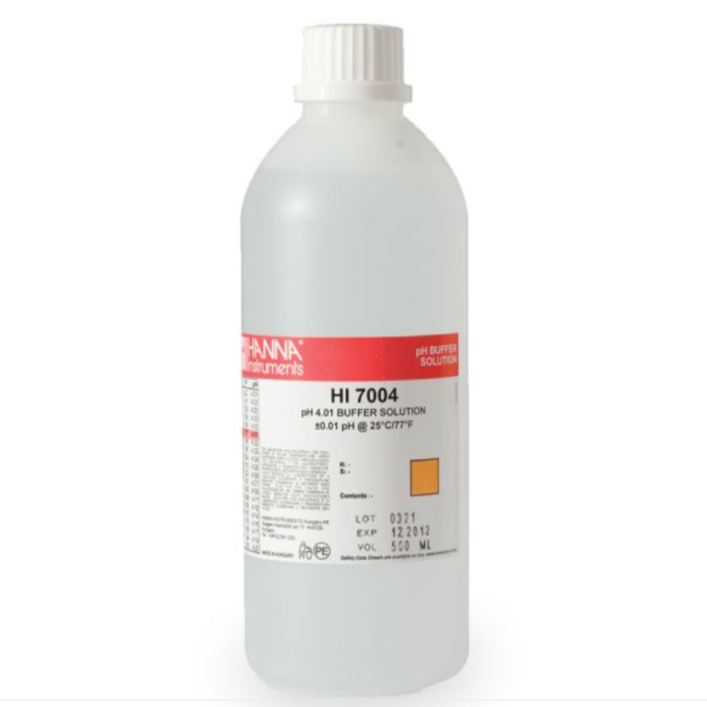 Hanna Instruments HI7004L/C pH 4.01 Calibration Solution (500 mL)