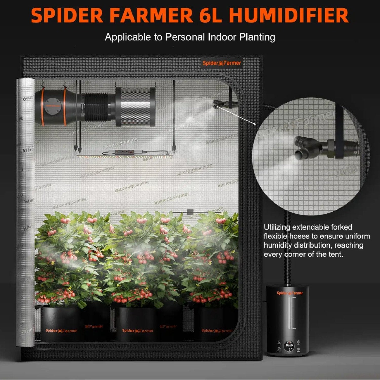 Product Secondary Image:Spider Farmer 6L Cool Mist Humidifier for Plants