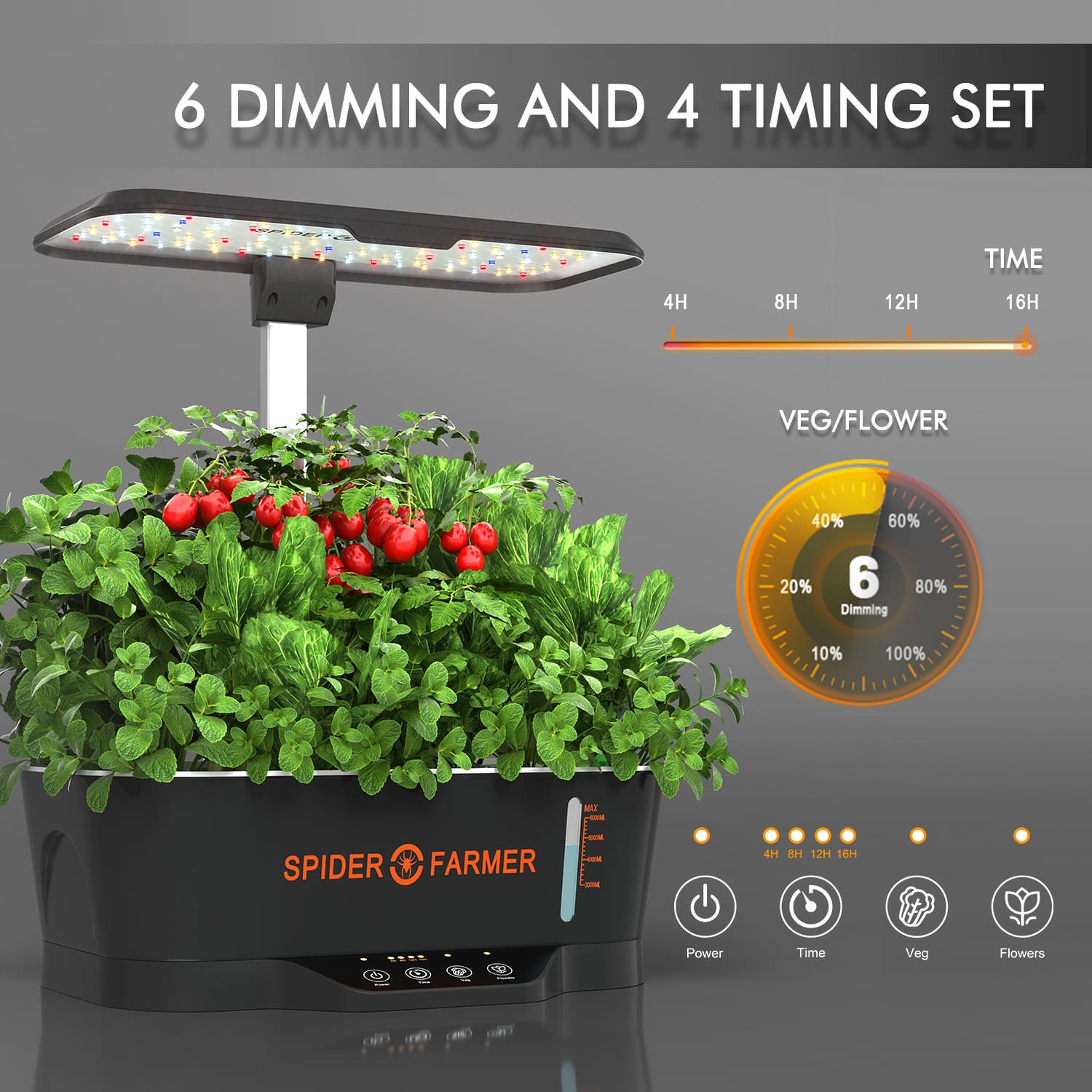 Spider Farmer® Smart G12 Indoor Hydroponic Grow System