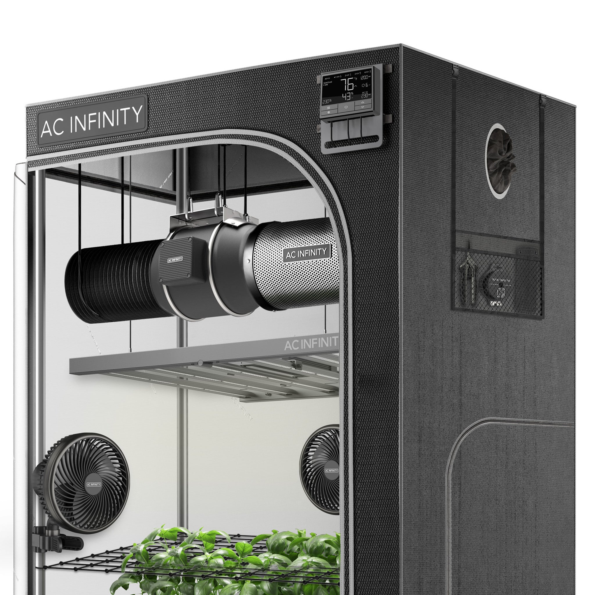 Product Image:AC INFINITY ADVANCE GROW TENT SYSTEM PRO 4X4, 4-PLANT KIT, WIFI-INTEGRATED CONTROLS TO AUTOMATE VENTILATION, CIRCULATION, FULL SPECTRUM LM301H EVO LED GROW LIGHT