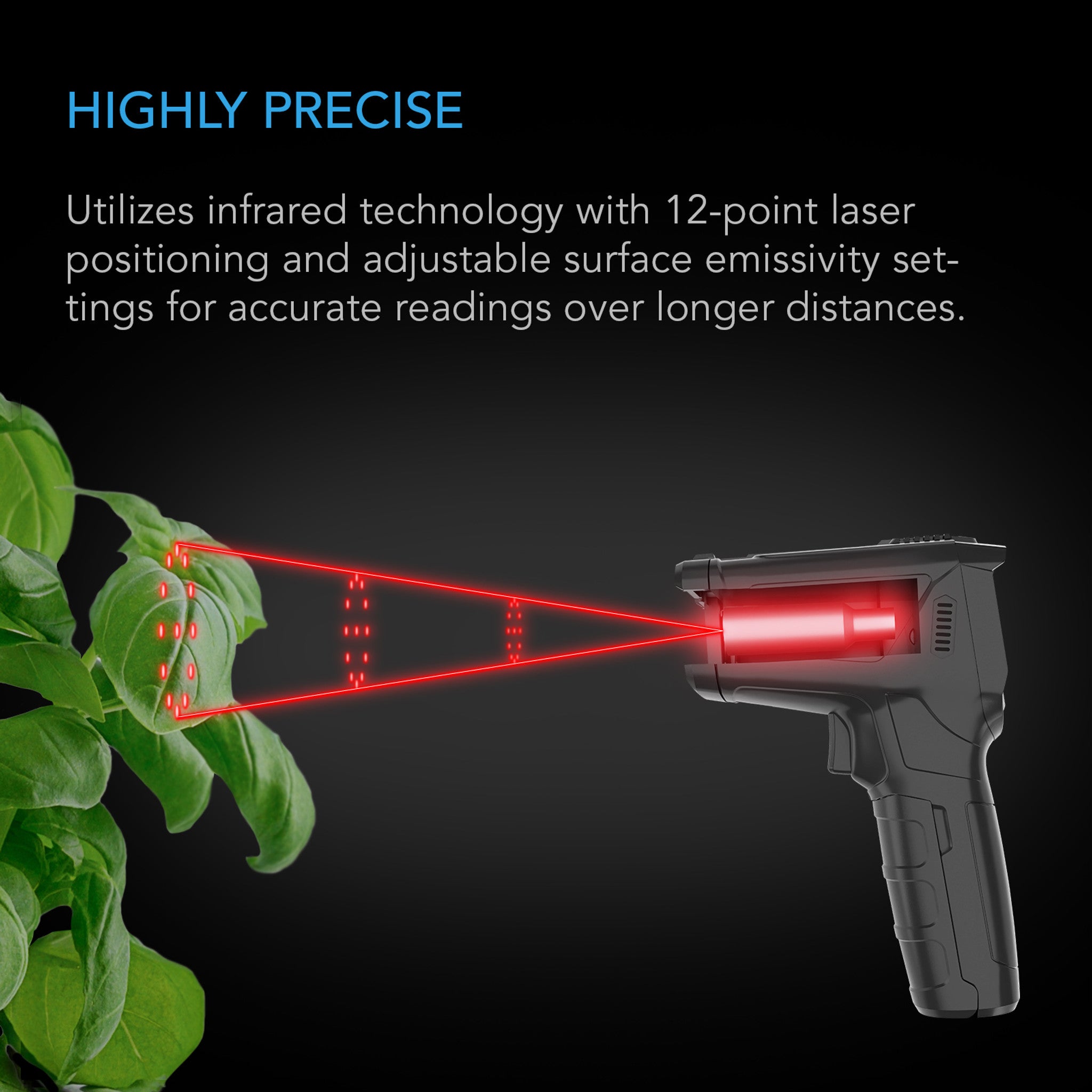 VPD THERMOMETER, HANDHELD ENVIRONMENTAL MONITOR, CAPTURES LEAF VPD AND TEMPERATURE