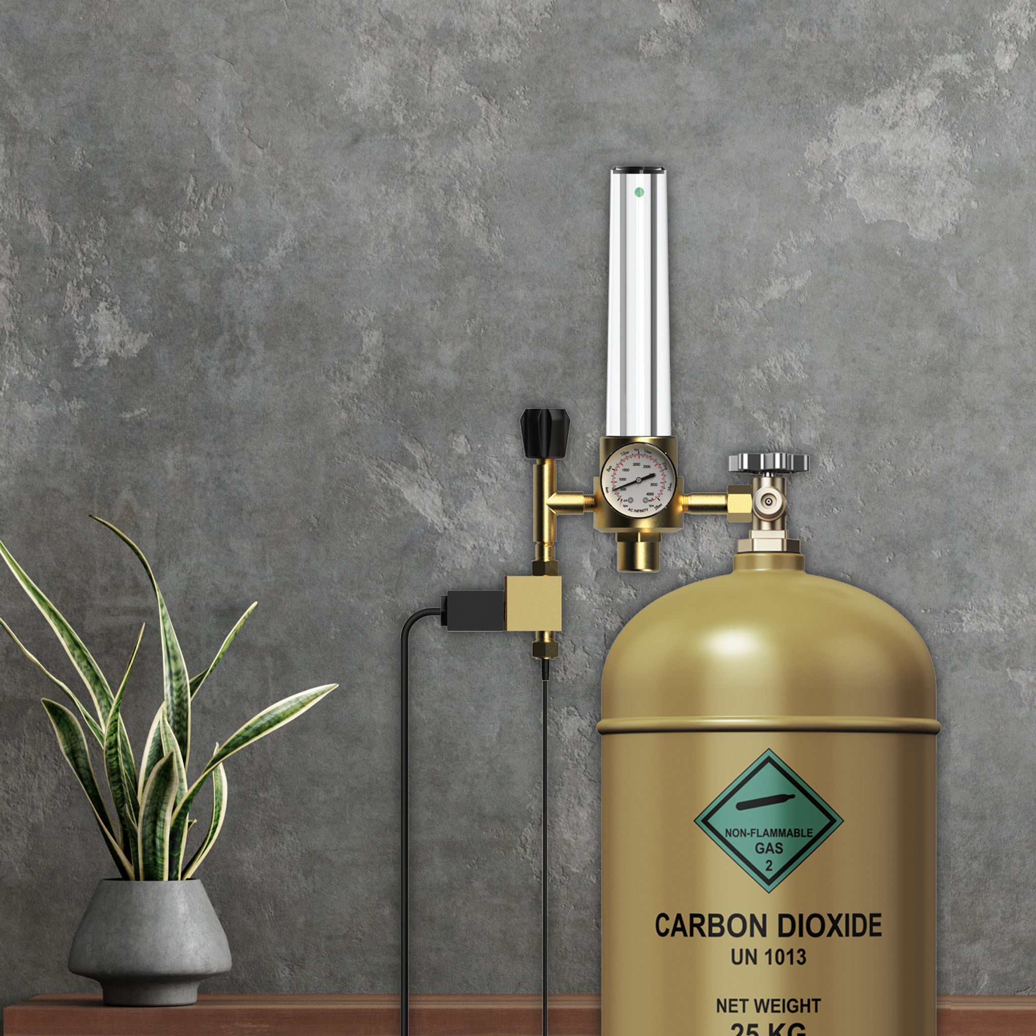 Product Image:AC INFINITY CO2 REGULATOR, CARBON DIOXIDE MONITOR WITH SOLENOID VALVE AND GAS FLOW METER