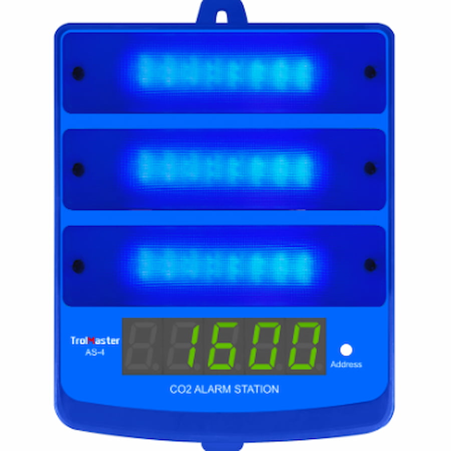TrolMaster Station d’alarme CO₂ avec voyant bleu (AS-4)