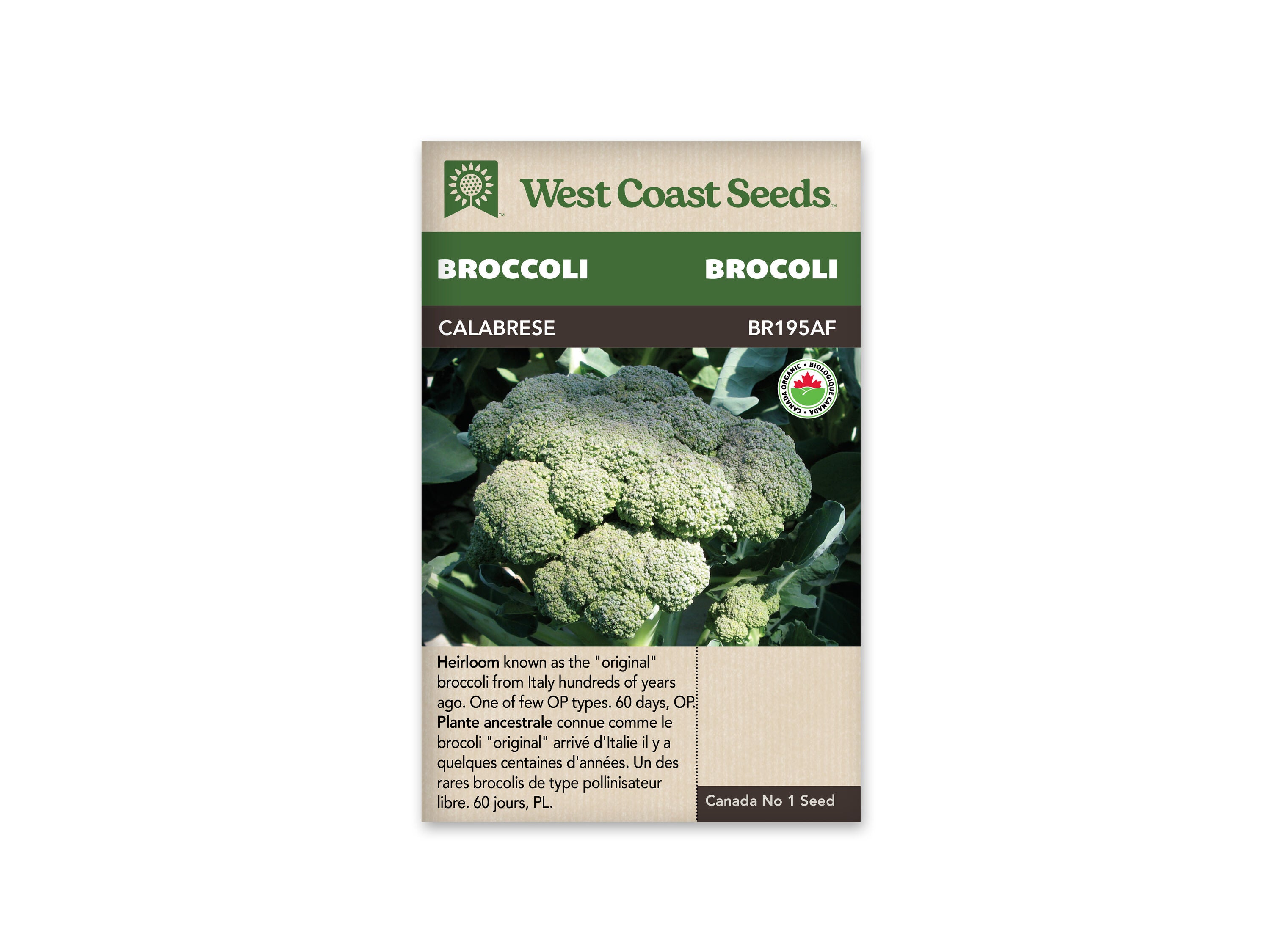 Calabrese Certified Organic Broccoli Seeds