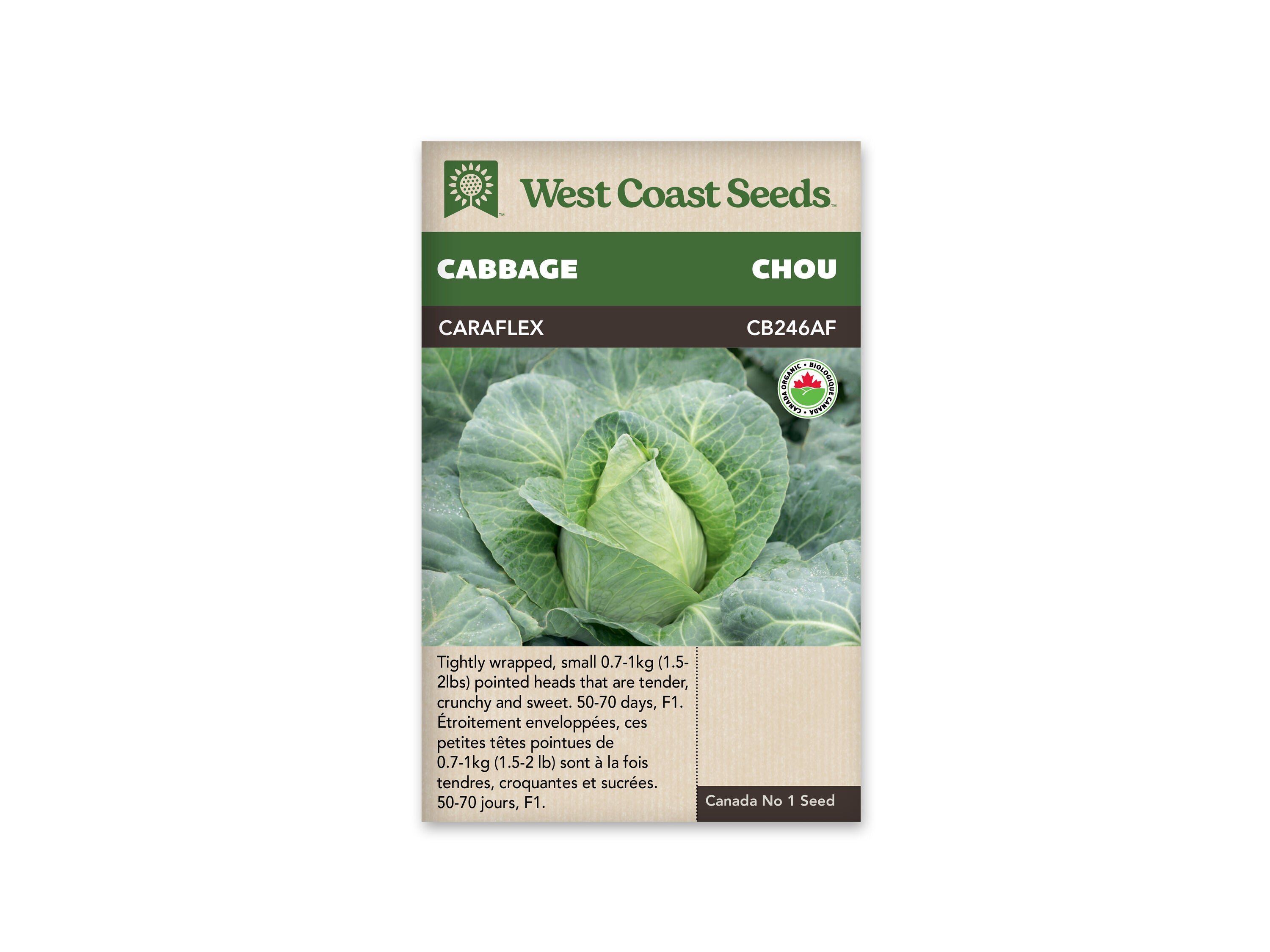Caraflex F1 (Coated) Certified Organic Cabbage Seeds