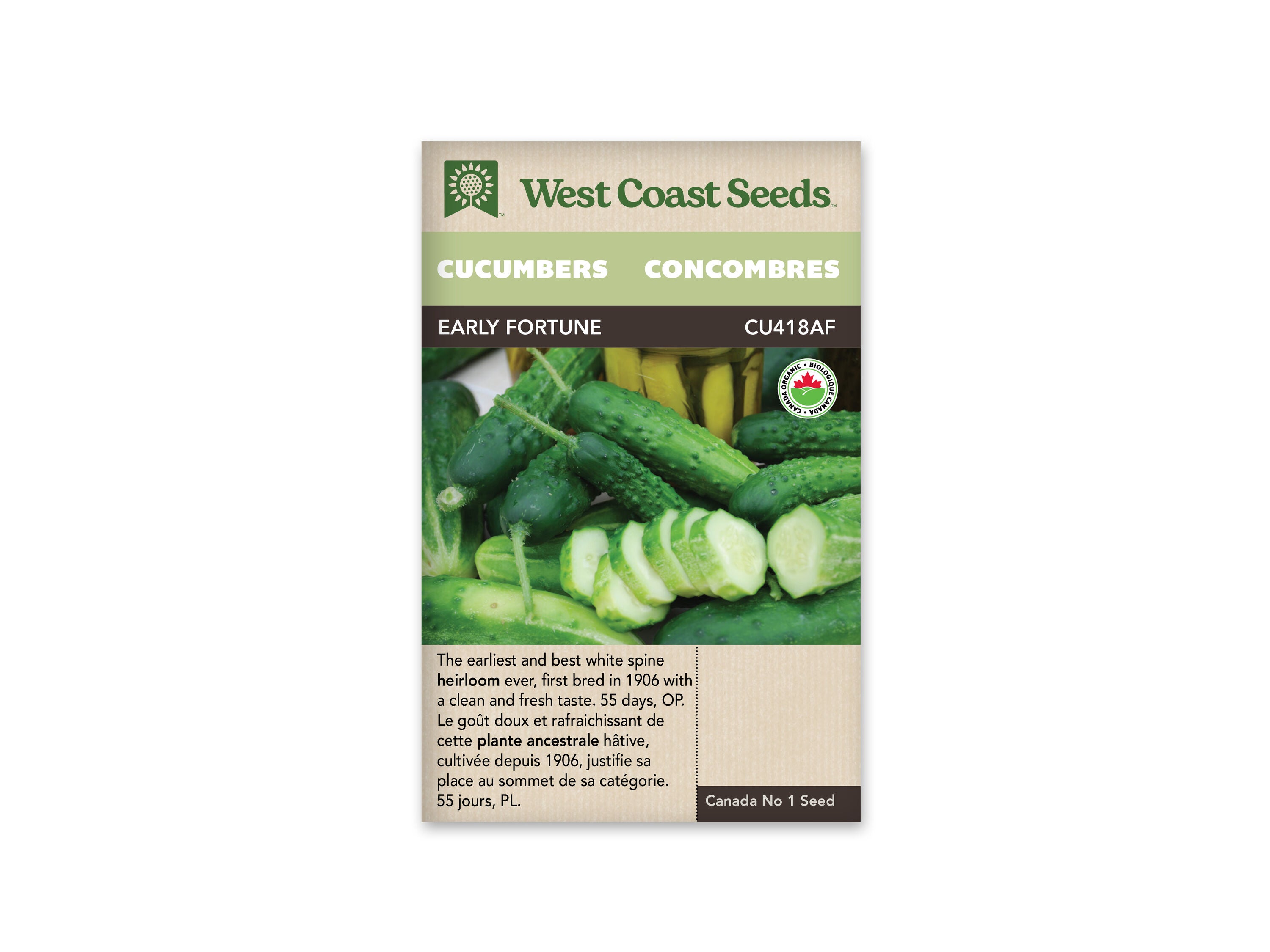 Product Image:Early Fortune Certified Organic Cucumbers Seeds