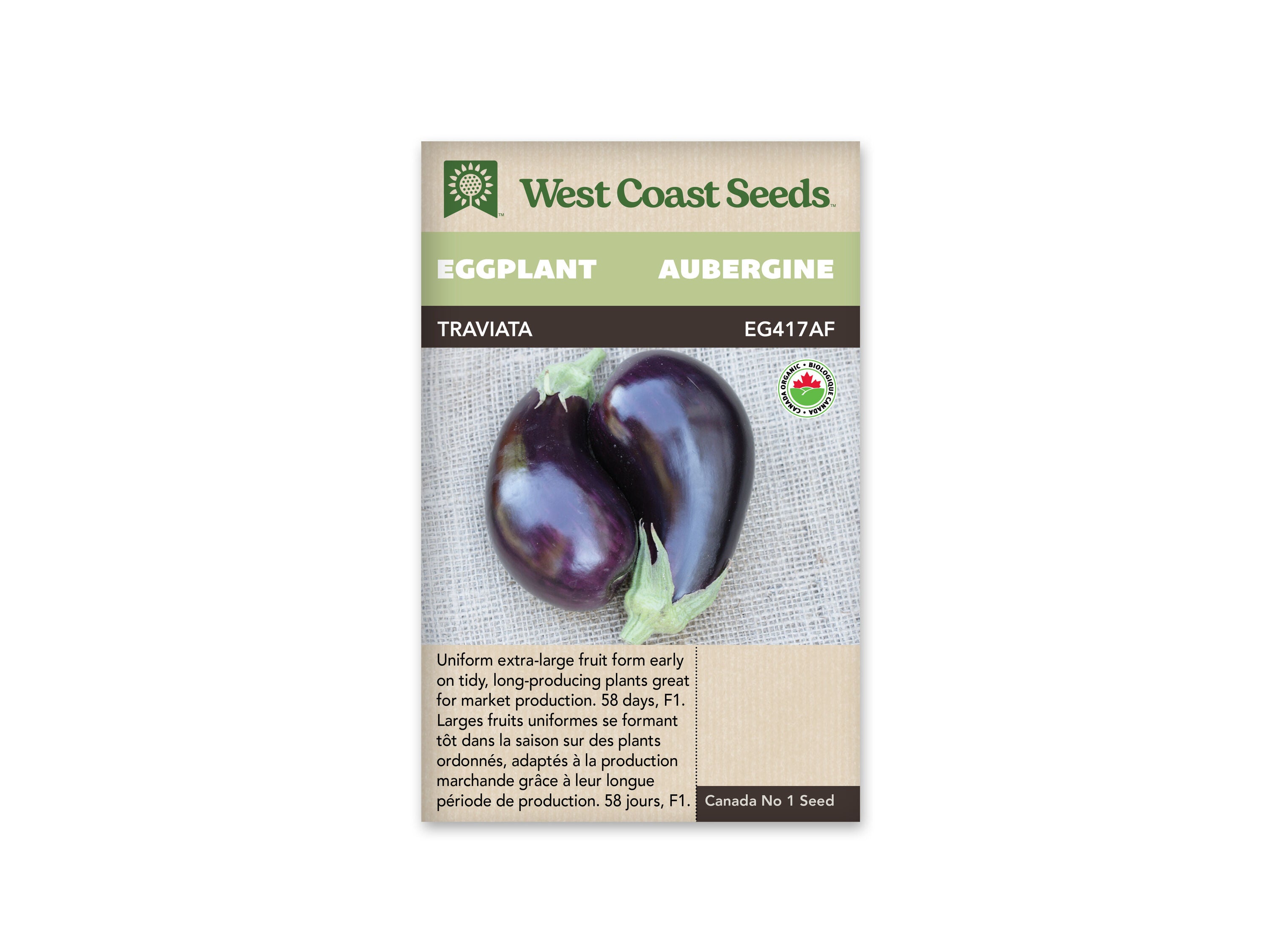 Product Image:Traviata F1 Certified Organic Eggplants Seeds