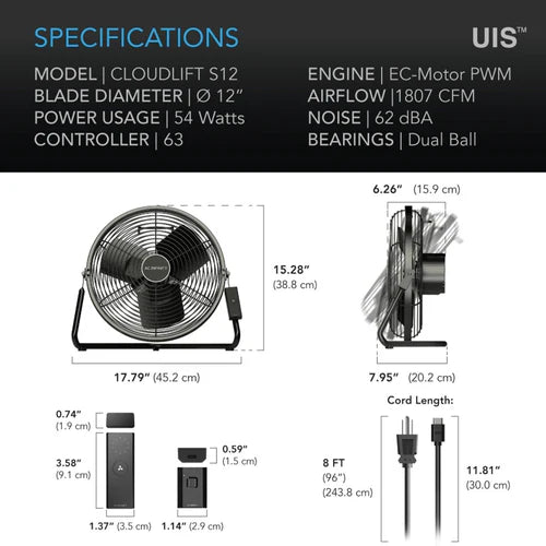 Product Secondary Image:CLOUDLIFT  FLOOR WALL FAN WITH WIRELESS CONTROLLER.