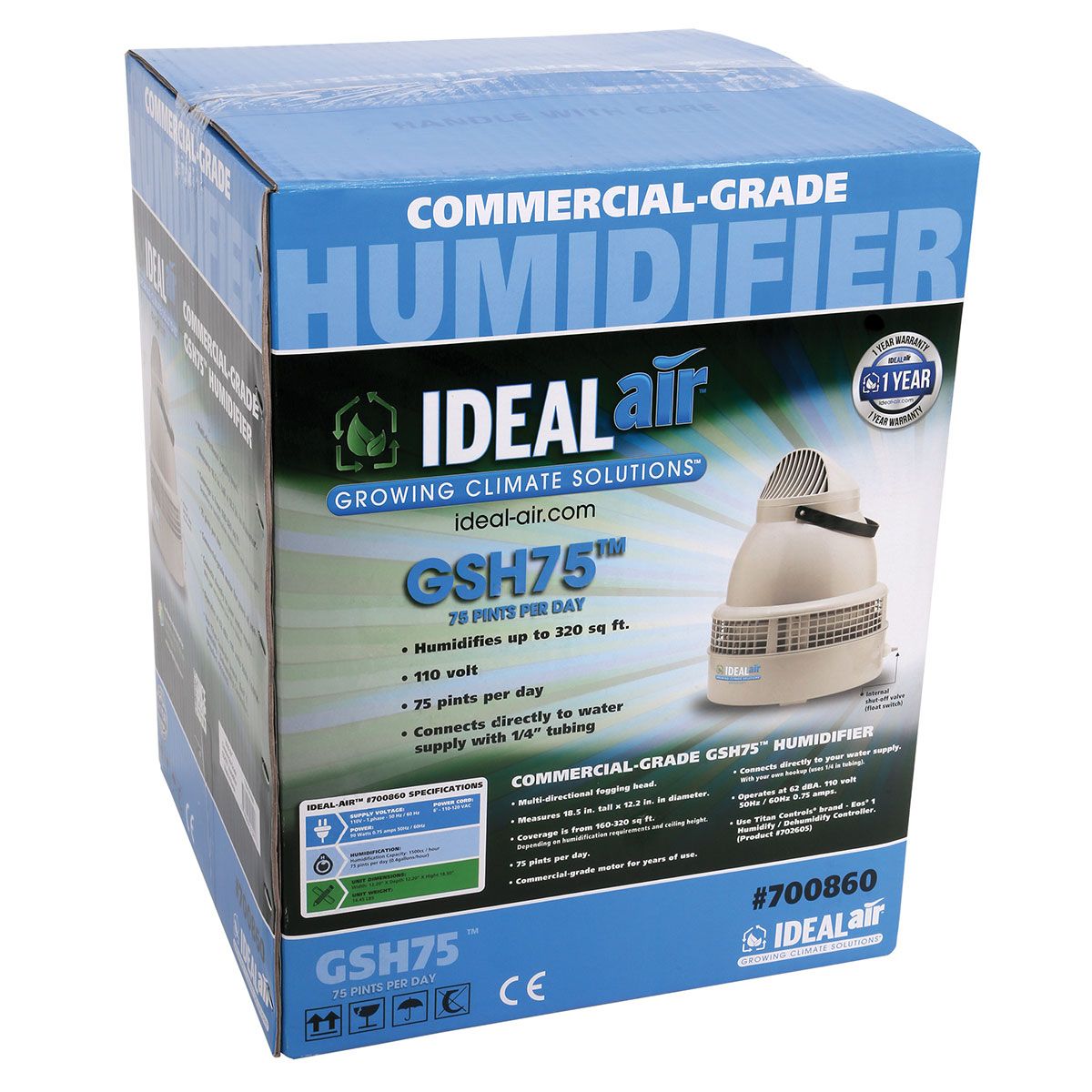Ideal-Air Commercial Grade Humidifier 75 Pint