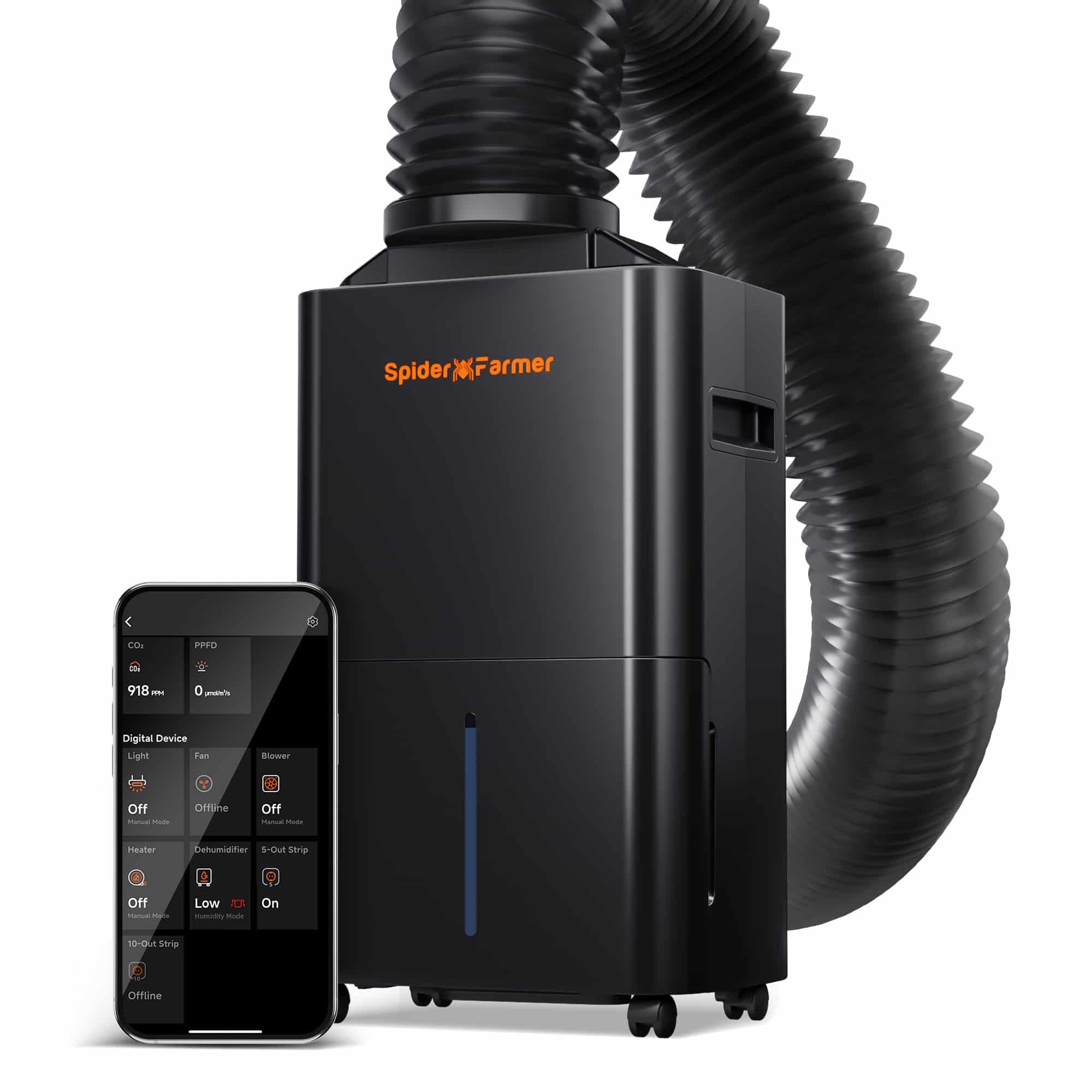 2026 New Spider Farmer® 32 Pint Dehumidifier – Smart APP Control with RJ12 Cable & Drain Hose, Ideal for Grow Tent & Grow Room