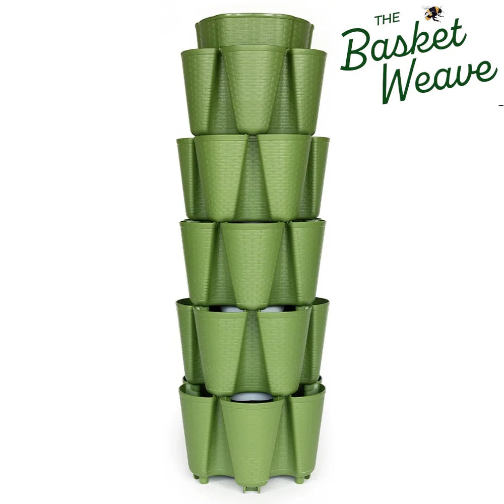 GreenStalk 5 Tier Original Vertical Planter - Basket Weave Texture