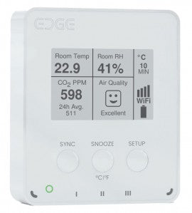 LoggerFlex EDWIAR EDGE Air Data Logger with alarm, E-Ink display and WiFi, 400 to 2000 ppm, -4 to 160°F