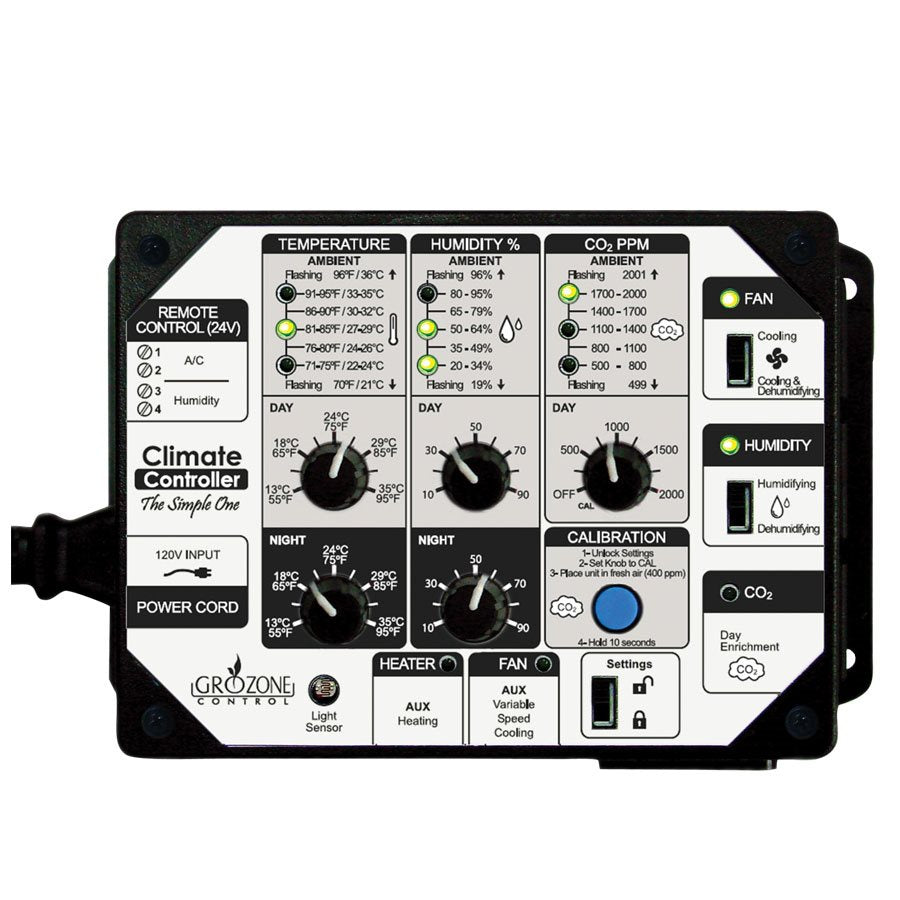 GROZONE SCC1 CLIMATE CONTROLLER T°, RH AND CO2
